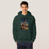 Australische Aboriginal-thema Kangoeroe Scene Hoodie (Voorkant volledig)