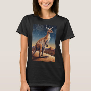 Australische Aboriginal-thema Kangoeroe Scene T-shirt