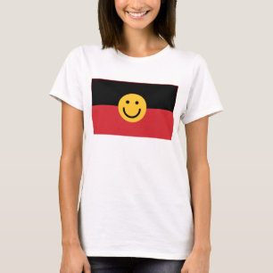 Australische Aboriginal vlag met glimlach T-shirt