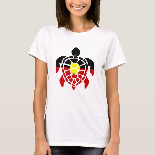 Australische Aboriginal Zee Turtle T-shirt (Voorkant)