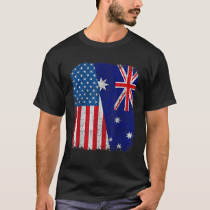 Australische Amerikaanse vlag Half VS Australië Ro T-shirt
