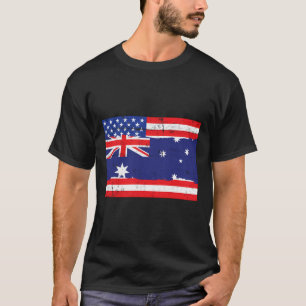 Australische Amerikaanse vlag noodlijdend T-shirt