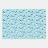 Australische Blauwe Wren & Bloemen Patroon Decoupa Inpakpapier Vel (Voorkant 3)