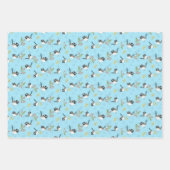 Australische Blauwe Wren & Bloemen Patroon Decoupa Inpakpapier Vel (Voorkant 2)