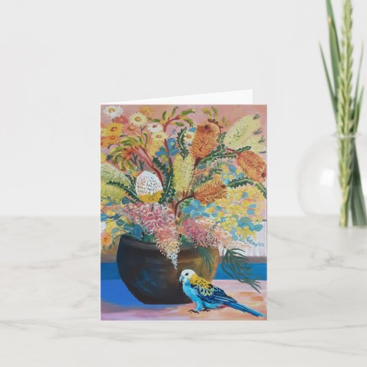 Australische Bleke Rosella en Kaart van wilde bloe (Voorkant)