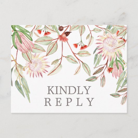 Australische Bloemen Rustieke Bruiloft Matching RS Briefkaart (Voorkant)