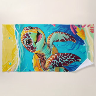 Australische Boho Schildpad Strandhanddoek | Zonni Strandlaken