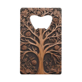 Australische bossen: 3D Warah Tree Wood Print, Kredietkaart Flessenopener