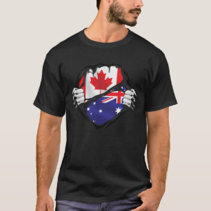 Australische Canadese handschoenen met een vlag T-shirt
