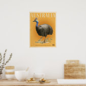  Australische Cassowary-reisposter Poster (Keuken)