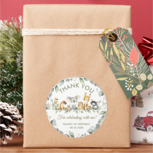 Australische dieren 1e geboorte Baby shower Favor Ronde Sticker