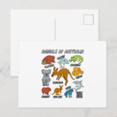 Australische dieren aankondigingskaart (Voorkant / Achterkant)