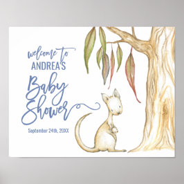 Australische dieren | Baby shower Kangaroo Welkom Poster