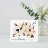 Australische dieren briefkaart (Staand voorkant)