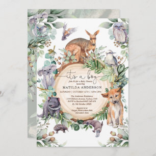 Australische dieren groen eucalyptus Baby shower Kaart