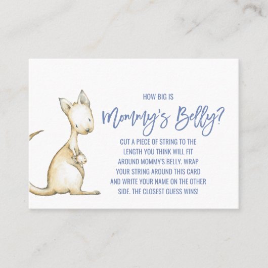 Australische dieren | Hoe groot is het Belly Game Contactkaartje (Voorkant)