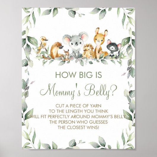 Australische dieren Hoe groot is het Belly Game va Poster (Voorkant)