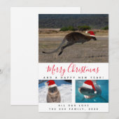 Australische dieren Rode script Multi-fotocollage Feestdagenkaart (Voorkant / Achterkant)