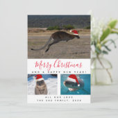 Australische dieren Rood script Multi Foto Collage Feestdagenkaart (Staand voorkant)