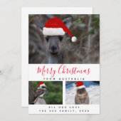 Australische dieren Rood script Multi Foto Collage Feestdagenkaart (Voorkant / Achterkant)