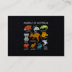 Australische dieren visitekaartje