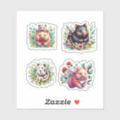 Australische dieren Wombats en Possum Sticker (Vel)