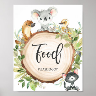 Australische diersoort Greenery Baby shower Food S Poster