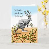 Australische Echte Kerstmis, Kangadeer Kaart (Gele Bloem)
