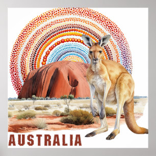 Australische elementen digitale kunst poster