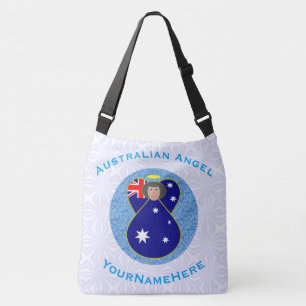 Australische Engel Blau Witte Gepersonaliseerde Te Crossbody Tas