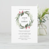 Australische eucalyptus krans bruiloft uitnodiging (Staand voorkant)