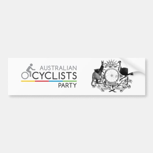 Australische fietspartij Bumpersticker 2 (Voorkant)