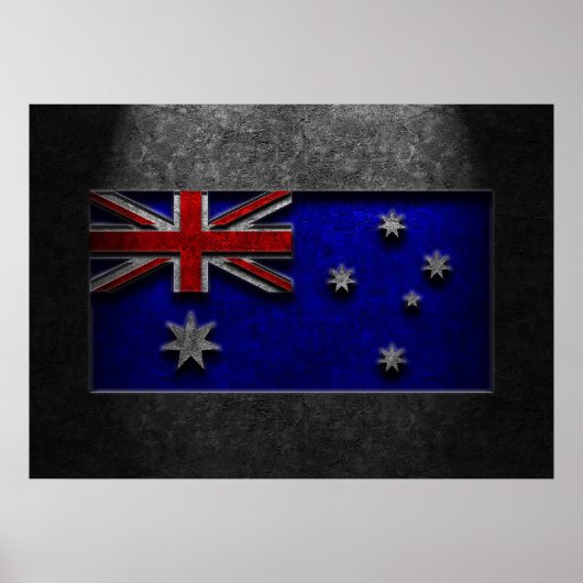 Australische Flag Stone Textuur Repost Poster (Voorkant)