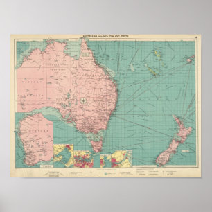 Australische havens in Nieuw-Zeeland Poster