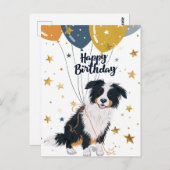 Australische herder Happy birthday  Briefkaart (Voorkant / Achterkant)