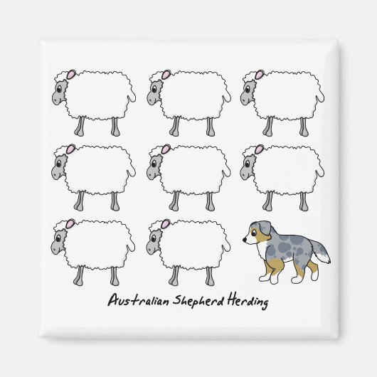 Australische Herder Herding Schaap Magnet Magneet (Voorkant)