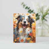 Australische herder herfst thanksgiving  briefkaart (Staand voorkant)