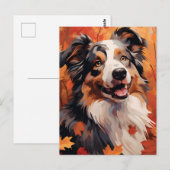 Australische Herder Herfst Thanksgiving  Briefkaart (Voorkant / Achterkant)