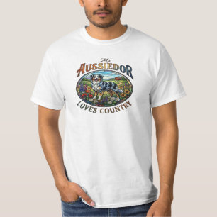 Australische Herder Hond Bloemig Vintage Kunst T-s T-shirt