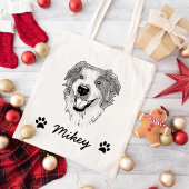Australische herder hond gepersonaliseerde tekenin tote bag