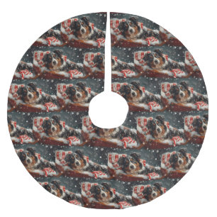 Australische Herder Hond Kerstfeest Kerstboom Rok