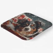 Australische Herder Hond Kerstfeest Papieren Bordje (Gebogen)