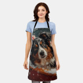 Australische Herder Hond Kerstfeest Schort (Gedragen)