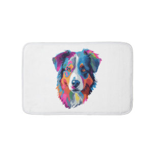Australische herder hond kleurrijk badmat