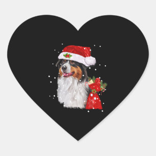 Australische Herder Hond Santa Hoed Kerstmis Hart Sticker