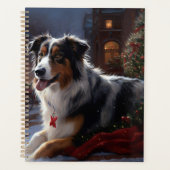 Australische herder Kerstmis Feestelijk Seizoen Planner (Voorkant)