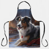 Australische herder Kerstmis Feestelijk Seizoen Schort (Voorkant)