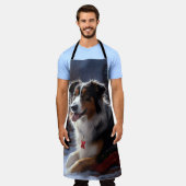 Australische herder Kerstmis Feestelijk Seizoen Schort (Gedragen)