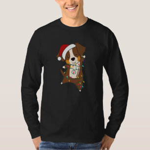 Australische Herder Kerstmis Kerstverlichting D T-shirt
