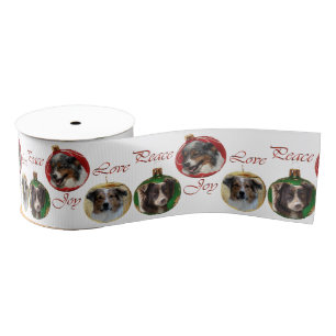 Australische herder Kerstmis Merry Grosgrain Lint